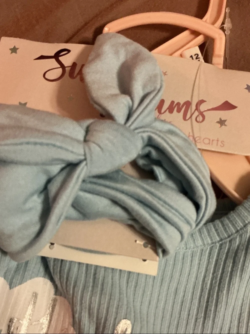 Sweet Dreams Light Blue Girls 3pc Matching Set - Top Skirt Leggings